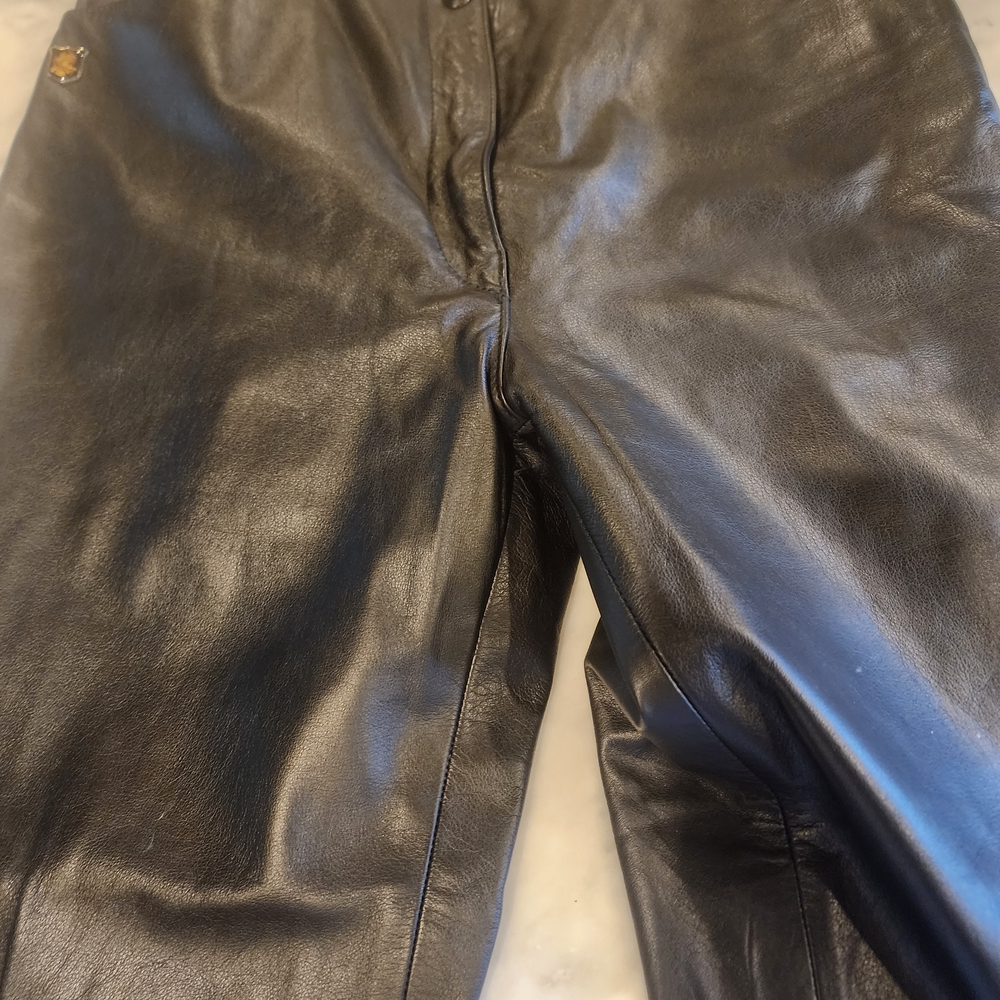 Harley Davidson Black Leather Pants Womens 10